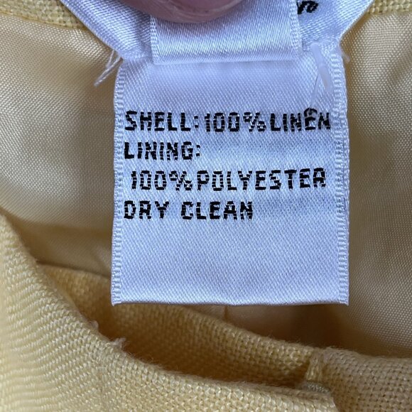 Talbots Womens Butter Yellow 100% Irish Linen Pants Sz 12 - Picture 3 of 7